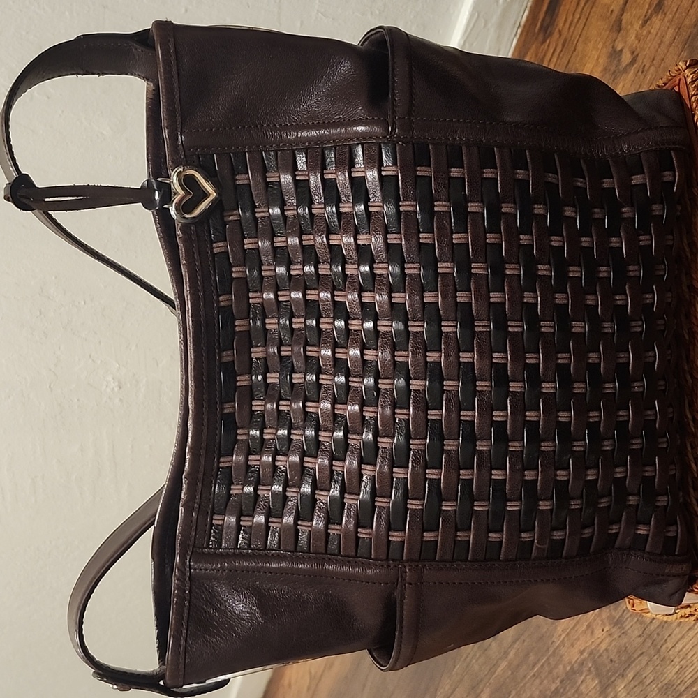 Brighton Brown Woven Leather Tote